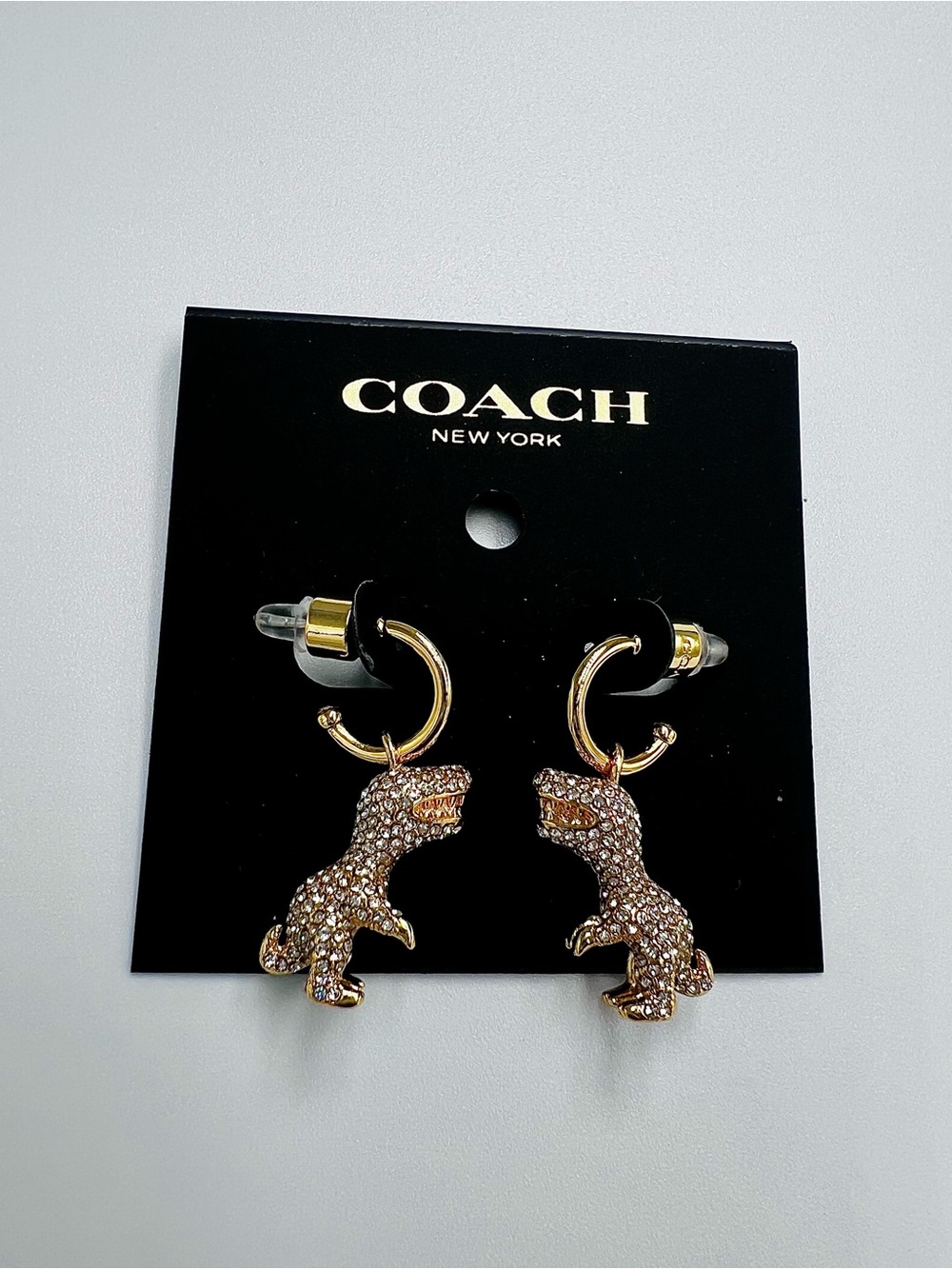 Coach Pavé Rexy Huggie Earrings NWOT